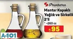 PAŞABAHÇE MANTAR KAPAKLI YAĞLIK VE SİRKELİK 2'Lİ 260 CC